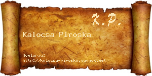 Kalocsa Piroska névjegykártya