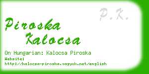 piroska kalocsa business card